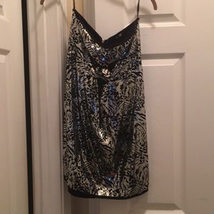 Strapless sequin dress